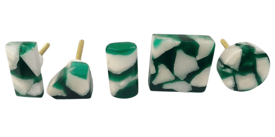 IRON & RESIN MARBLE KNOB (POLISH) 5 DESIGN